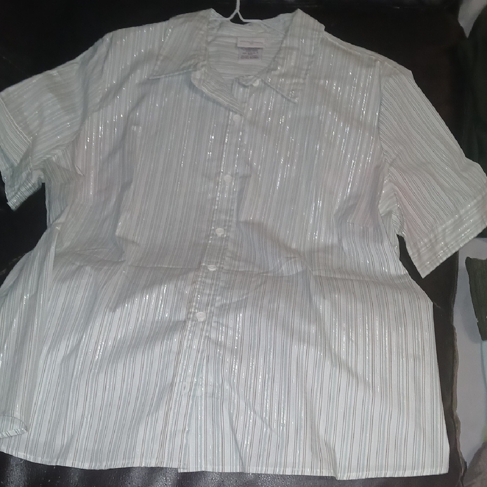 Woman's White Striped Shirt